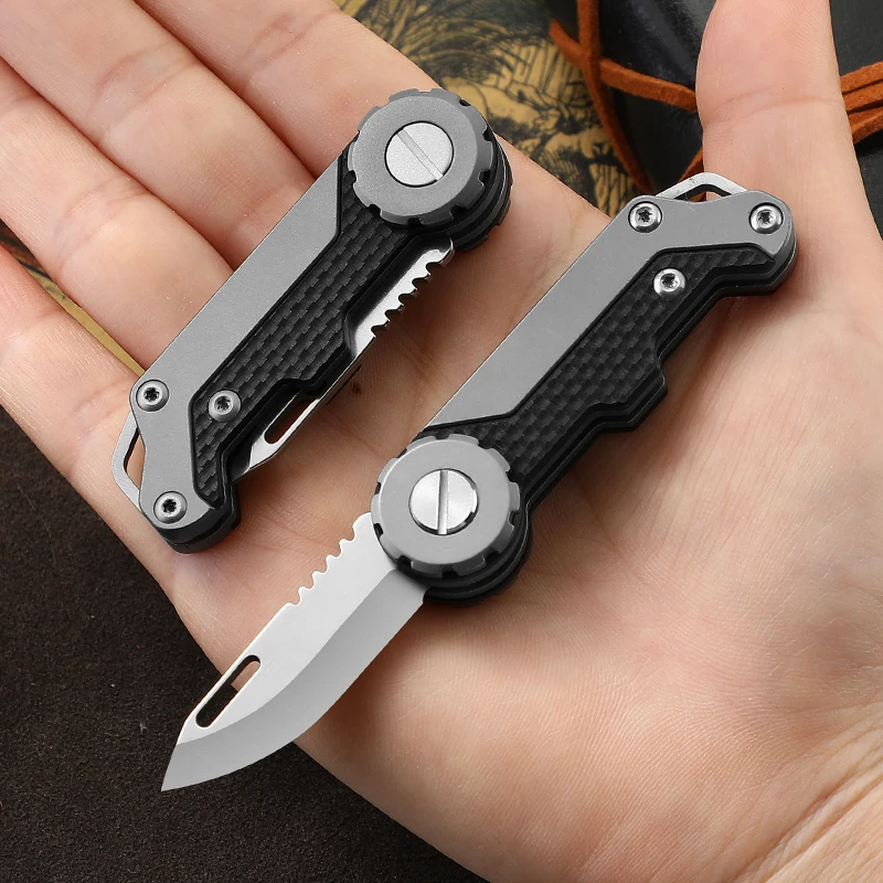 Titanium Folding Knife EDC Women\'s Knife Mini Knife Thin Folding Knife Portable Pocket Knife Keychain Pendant Knife