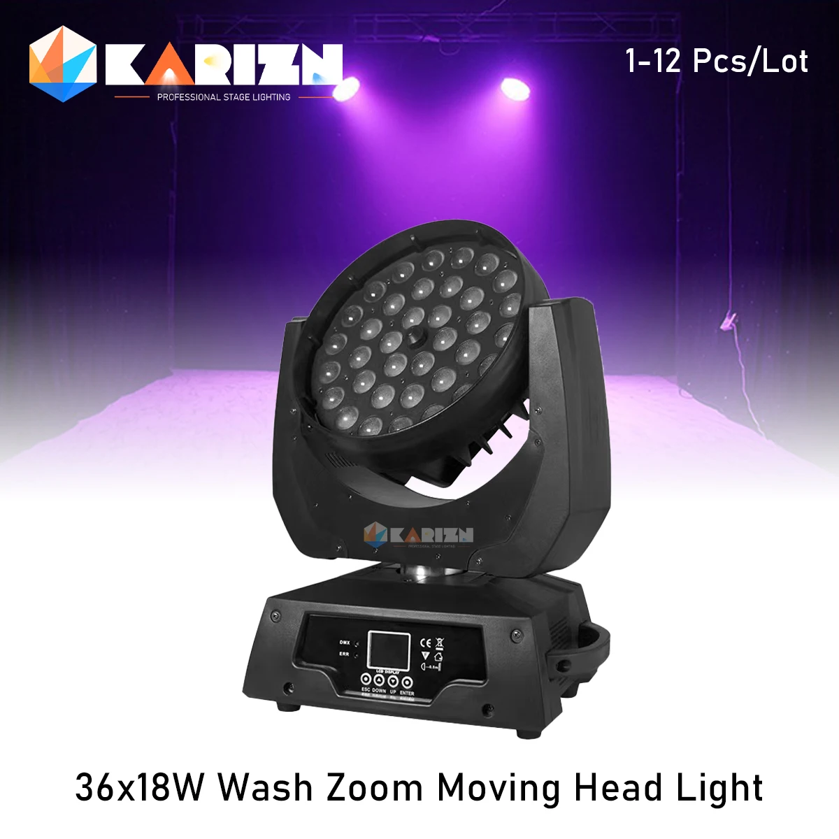 No Tax 1-12pcs Led Zoom Wash  36x18w Rgbwauv 6in1 Moving Head Light With Flycase Effect For DJ Party Nightclub Chrismas Day Use