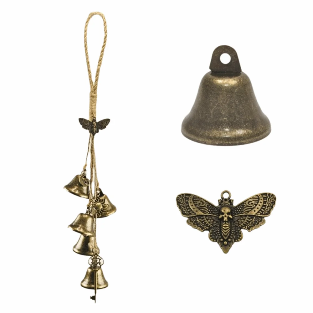 Protection Vintage Witch Bells Handmade Bronze Metal Bell Pendant Melodic Chime Clear Chime Wind Chime Bell Garden
