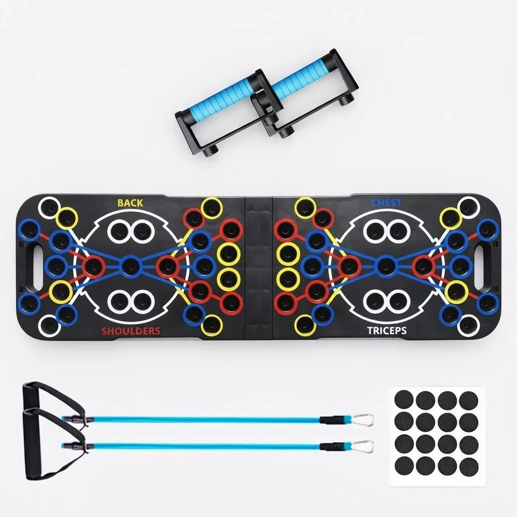 30-in-1 Push Up Board Foldable Home Gym Fitness Equipment Non-Slip Training System for Chest Arms Core Full Body Workout
