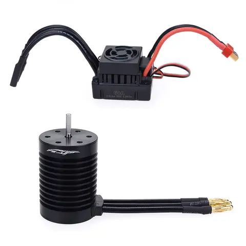 1 Set Waterproof F540 4370KV 4 Poles 12 Slots High-Torque Motor W/ 60A Brushless ESC Kit For 1/10 1/12 Scale RC Car Accessories
