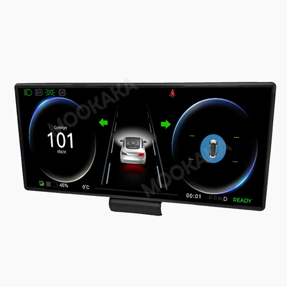 Car dashboard Auto Gauge For Tesla Model 3 Y  LCD Support Display Carplay Car Instrument Digital Cluster Panel Linux Speed Meter