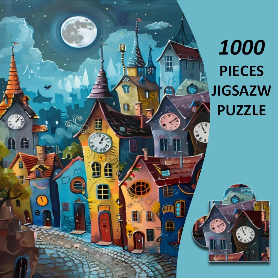 

Пазл для взрослых 70×50 см (27,56×19,69 дюйма), 1000 элементов, с изображением колокольных башен, художественная роспись, бумажный пазл, 1000 деталей
