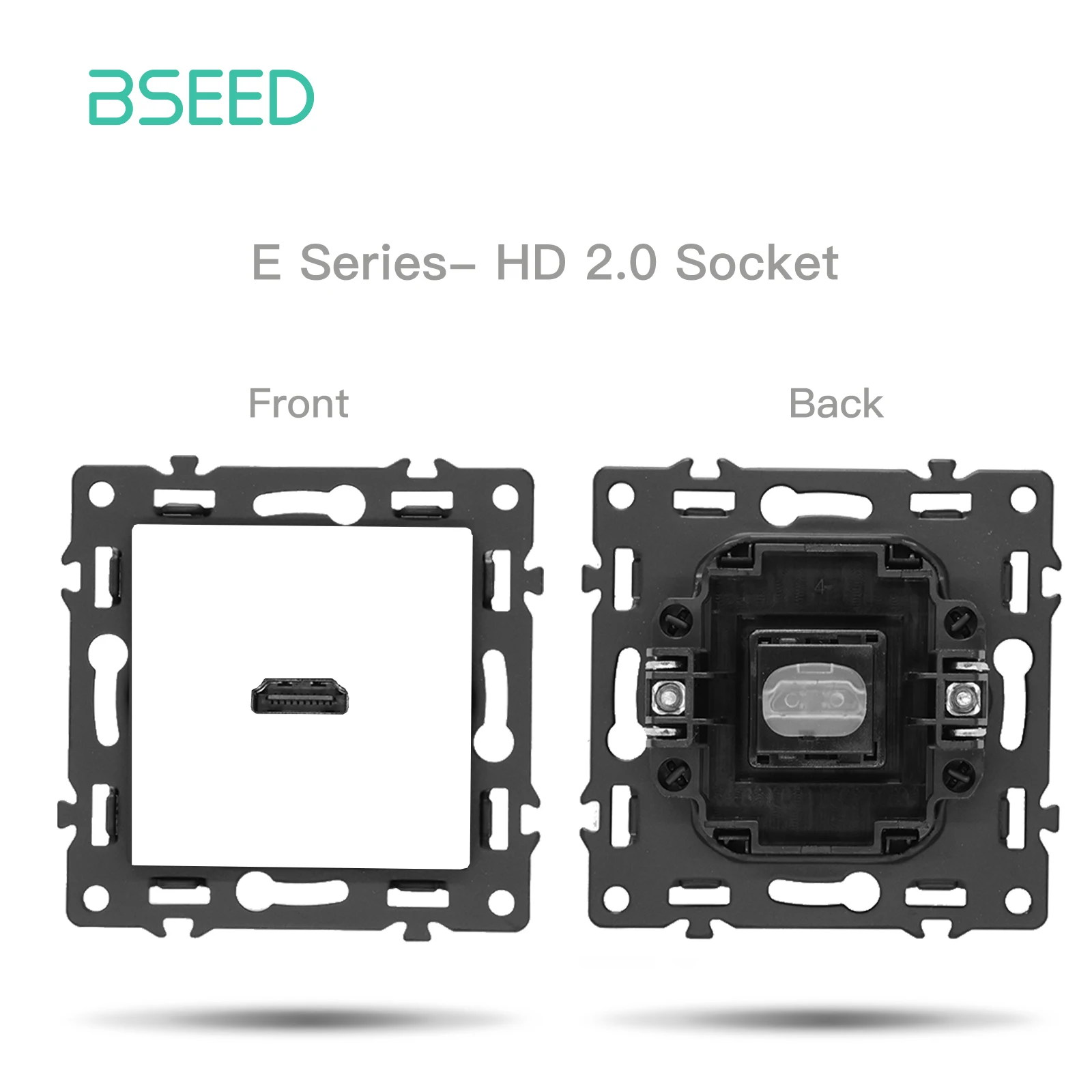 BSEED Zigbee-Schaltmodul ohne Neutralleiter, Smart-Steckdosen, DIY-Kombination, 86mm Glasrahmen, ST TV Cat6 Schlüssel