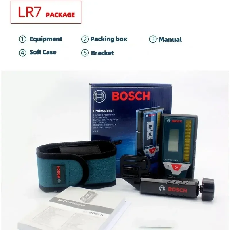 Odbiornik laserowy BOSCH LR 7. Profesjonalne akcesoria do GCL2-50G GLL3-60xg GLL3-80/80C GLL5-50X Bosch LR7