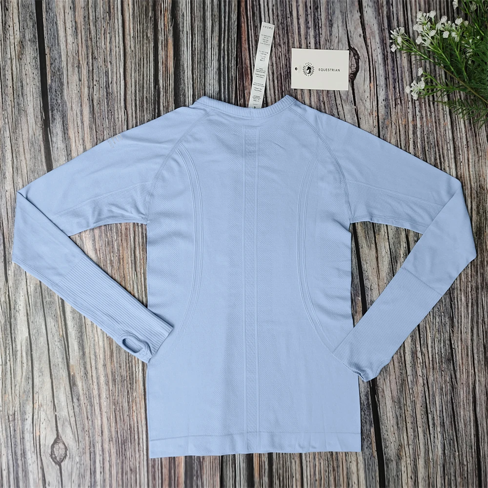 11 لون ركوب الخيل طبقة قاعدة تي شيرت المرأة طويلة الأكمام الفروسية بلايز تنفس ركوب القمصان ملابس الفروسية #2