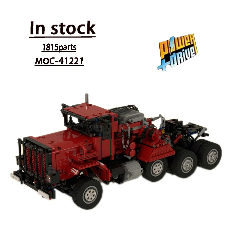 MOC-41221M911Red Edition 중장비 운송 트럭 접합 조립 빌딩 블록 모델1815부품 어린이 빌딩 블록 장난감