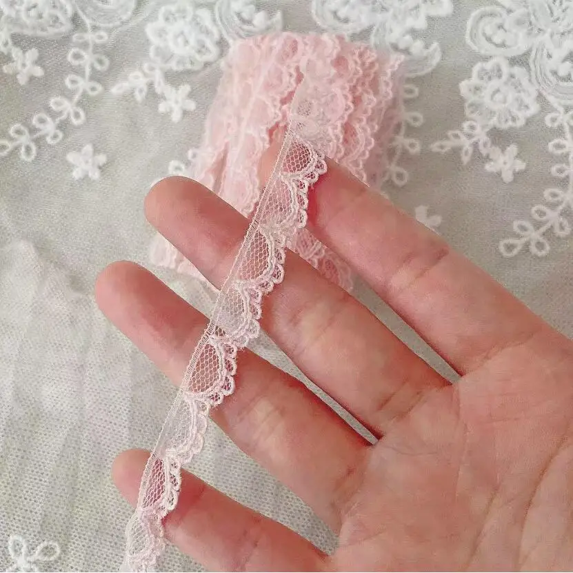 10 متر حار الأوروبي الراقية نسيج الدانتيل والتطريز الجلد الوردي الدانتيل تقليم زين الزفاف DIY بها بنفسك اليدوية مجوهرات اكسسوارات