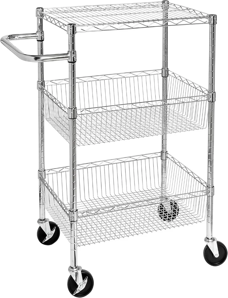 3 Shelf Chrome Storage Cart CRT-01451 Chrome