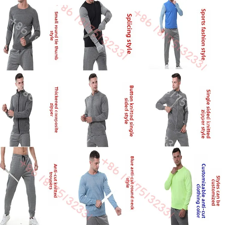 الأصلي بالجملة عالية الجودة قطع واقية الرجال طويلة الأكمام تي شيرت 5 Hppe مريحة طعنة وزرة