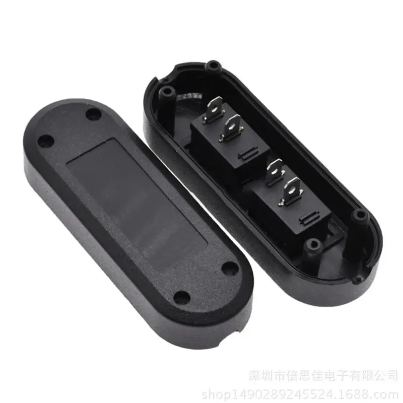 MALL Embedded Wire Switch Black Duplex Switch Straight-Through Rocker Switch Suitable for Dual-Control Desk Lamp