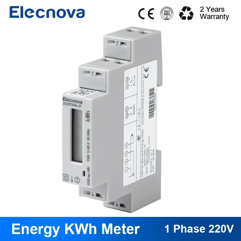 

DDSF1946-1P Multirate Energy KWh Meter Solar Power 1 Phase RS485 DIN Rail Digital LCD Electricity Consumption Monitor Multimeter