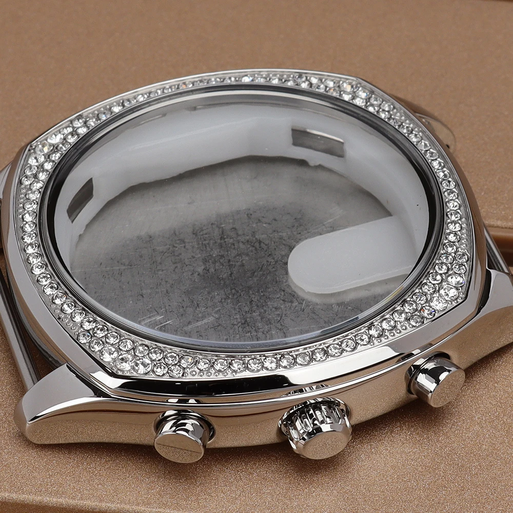 

Новый корпус для часов 39 мм, серебристый, из нержавеющей стали, водонепроницаемый, для кварцевого механизма VD78 Miyota JS25, циферблат 32,2 мм, высококачественные детали.