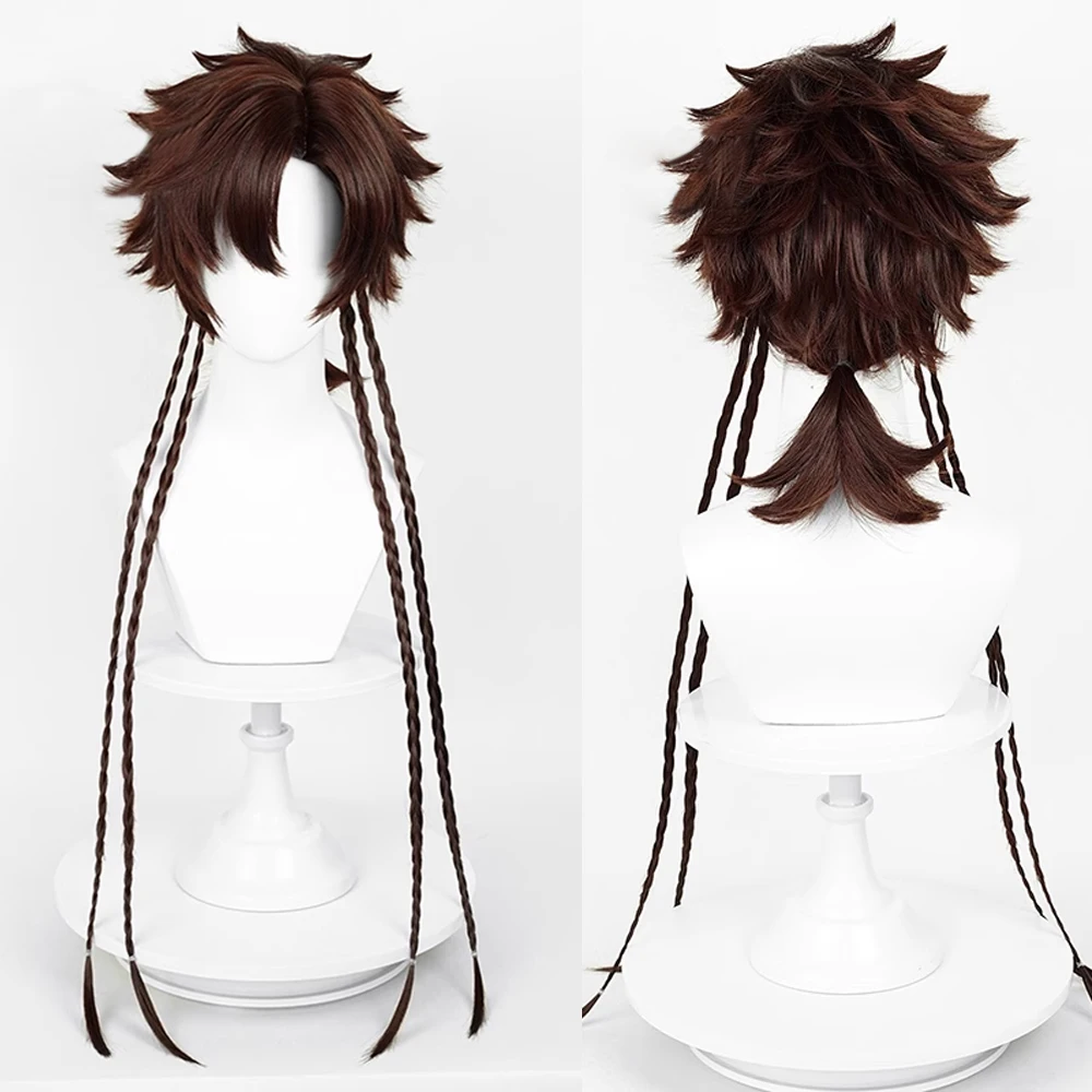 

Аниме-игра, косплей, длинная прямая коса, синтетический парик с головой медузы, пушистый термостойкий мужской парик для повседневной вечеринки