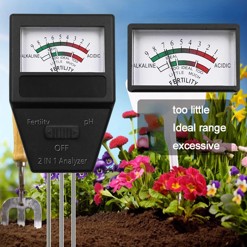 1PC 2-in-1 Soil Fertility Tester PH Flower Gardening Tester Soil Moisture Meter Gardening Flower and Grass Detection Pen