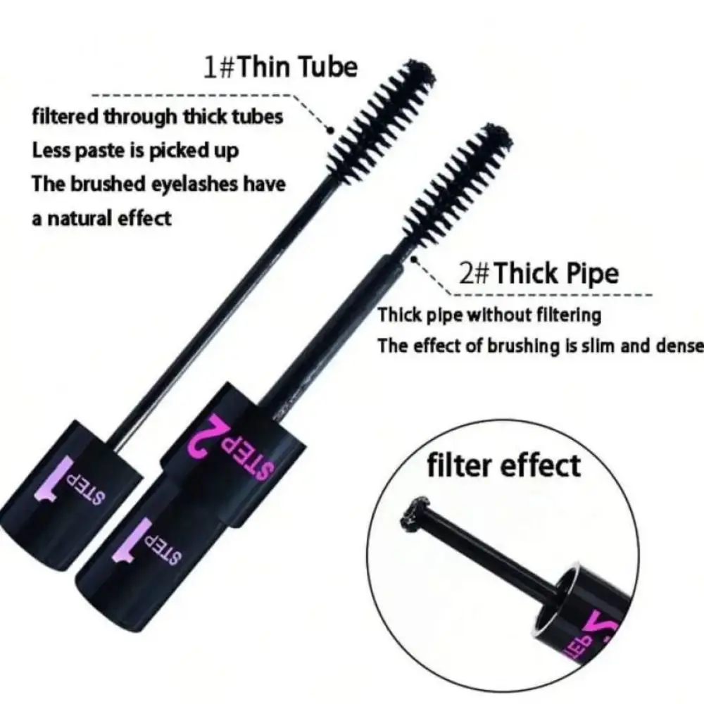 Curling 2 in 1 Mascara Thicker Longer Eyelashes Extension Eye Lashes Brush Waterproof Long Lasting Eyelash Extension