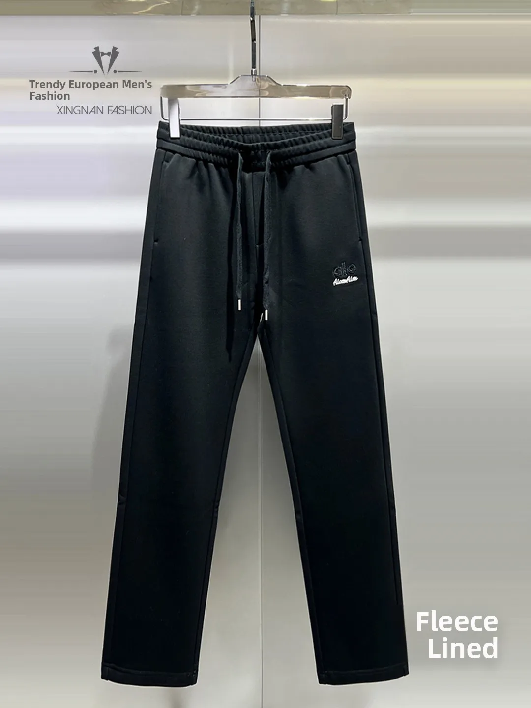 

Мужские зимние повседневные брюки на флисовой подкладке, прямого кроя, с вышитыми надписями, удобные, свободные, теплые спортивные брюки