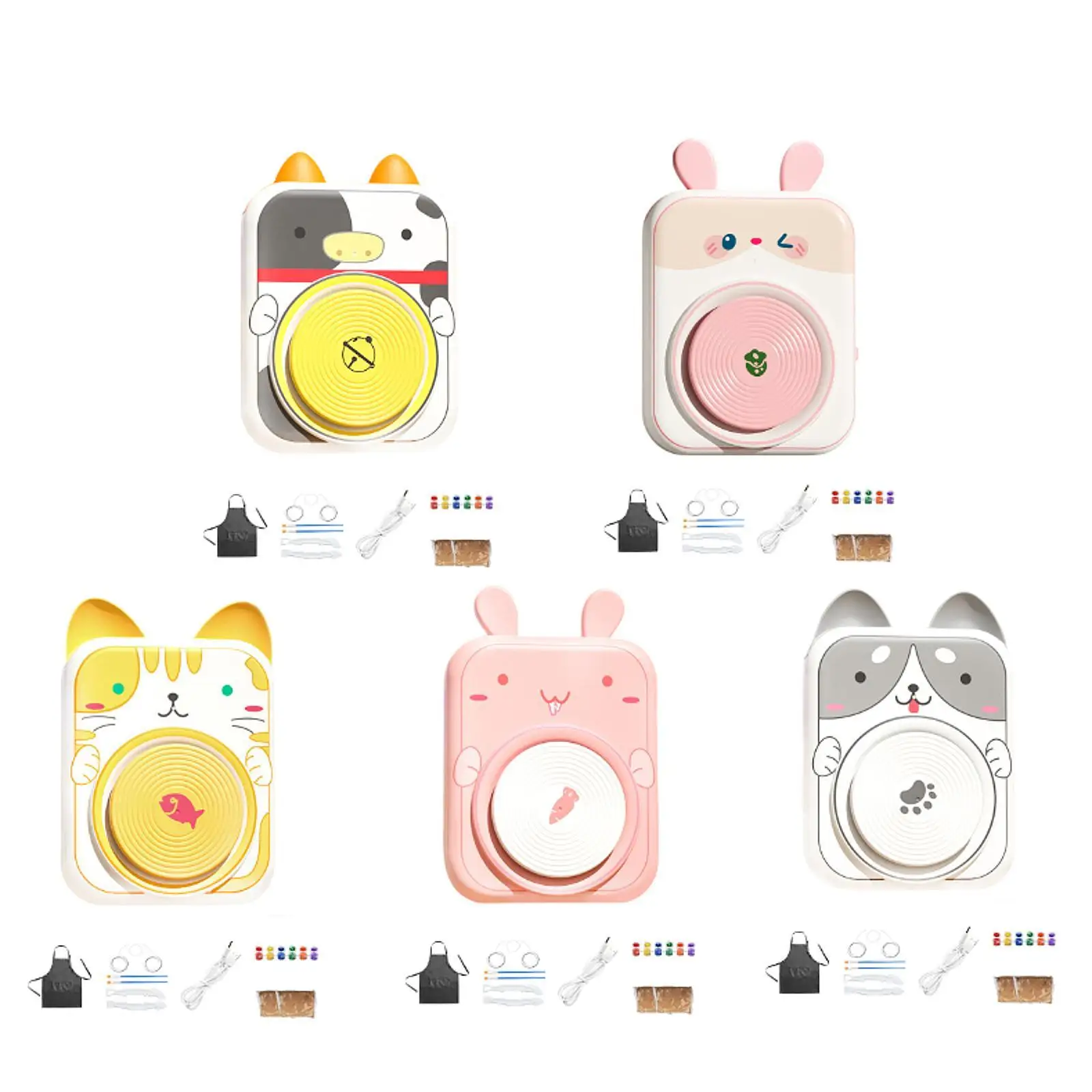 Kids Electric Pottery Wheel Set Pottery Forming Machine, Artwork Animal Shaped