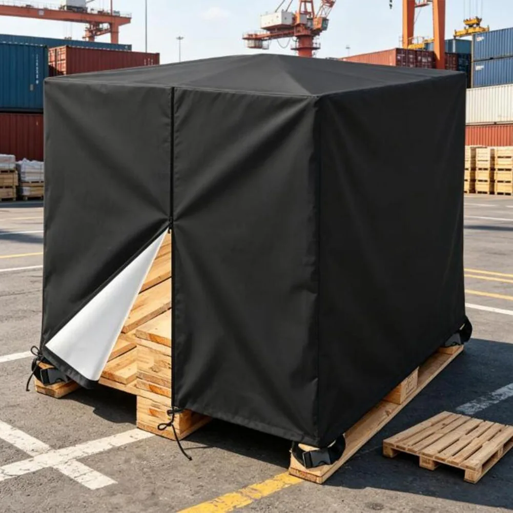 

Водонепроницаемый чехол для поддонов с молнией и регулируемыми эластичными ремнями для хранения на открытом воздухе, полиэстер 210D, 48x60x48 дюймов