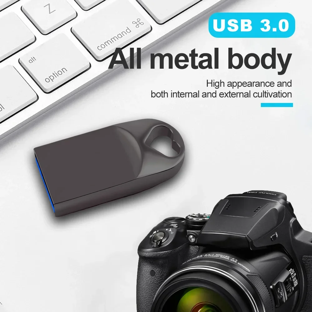 Mini unidad Flash USB 3,0 de metal, 8GB, 16GB, 32GB, 64GB, resistente al agua, pequeña unidad de bolígrafo, memoria USB de 128GB, disco U para música de coche