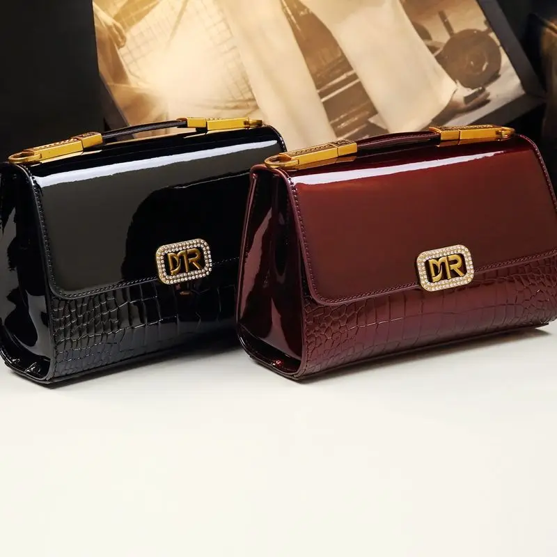 Neue Achseltasche Pendler-Damentasche aus Leder mit glänzendem Gesicht, Schulterhandtaschen für Frauen, P® Sverdansen