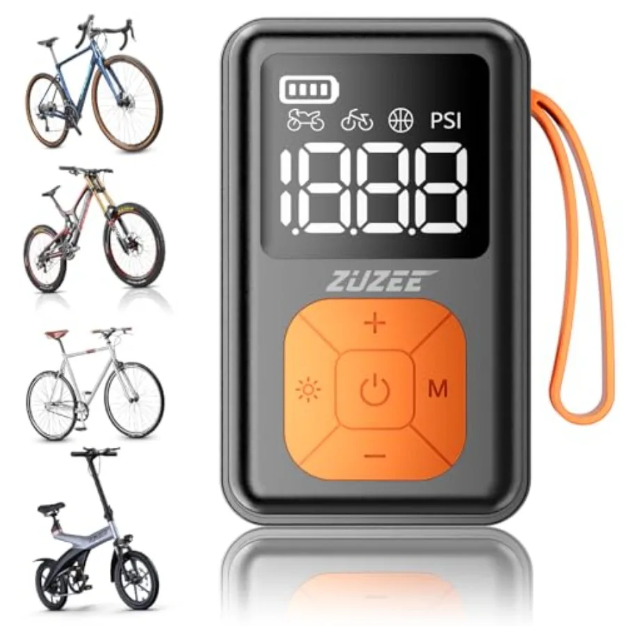 

Мини-насос для велосипедов 150 PSI, портативный, с манометром, в 3 раза быстрее, с функцией автоматической остановки и бесщеточным двигателем, электрический насос для шин велосипедов.