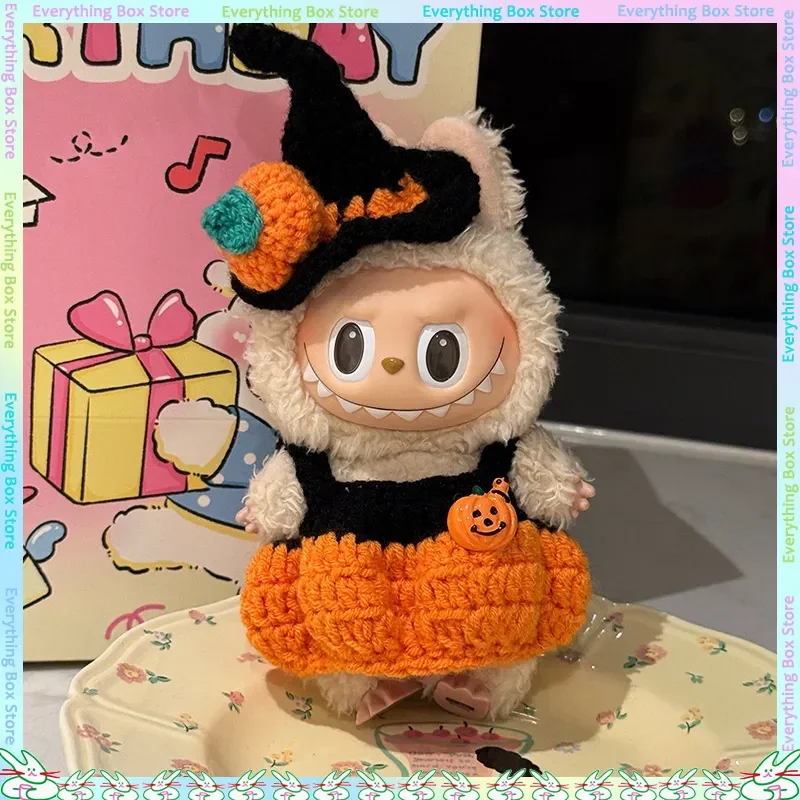 New For 17cm Cute Doll  Halloween Doll Set Suitable Pumpkin Hat Cotton Doll Neck Accessories Festival Doll Decoration