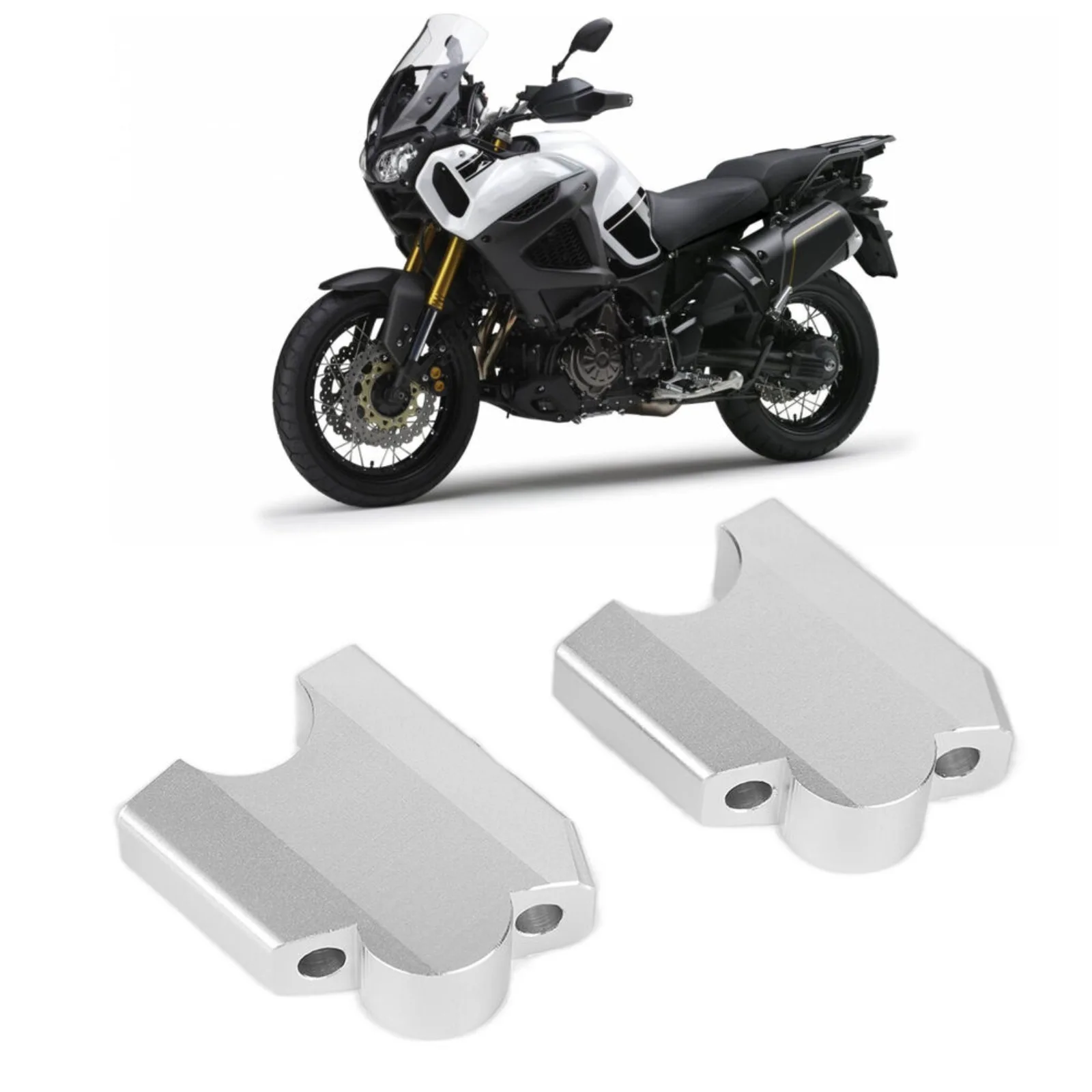 

Серебристый 2 шт. зажим для крепления на руль из алюминиевого сплава для XT1200Z Super Tenere