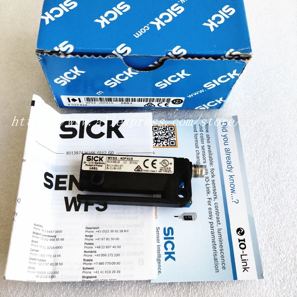 

1 шт. WFS3-40N415 6043920 Датчик этикетки Sick, 100% новые и оригинальные вилочные датчики WFS3-40P415 WFS3 40N415 40P415