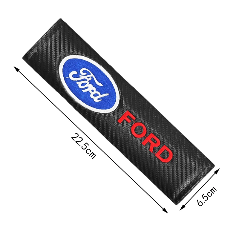 1/2PCS Car Logo Seat Belt Shoulder Pad Leather Protector Pad For Ford Fiesta ST Focus Edition Puma X Mondeo Ecosport Accessories - view 2