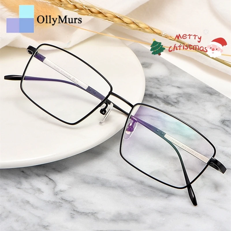 

OLLYMURS современные 100% чистый титан оправа для очков на заказ мужские высокое качество модные простые оптические очки по рецепту очки