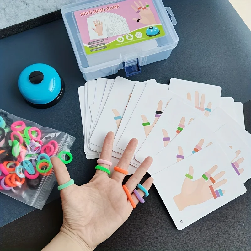 Kids Finger Ring Board Game Color Matching Toys Interactive Party Games Hand-eye Coordination Sensory Educational Toys For Child