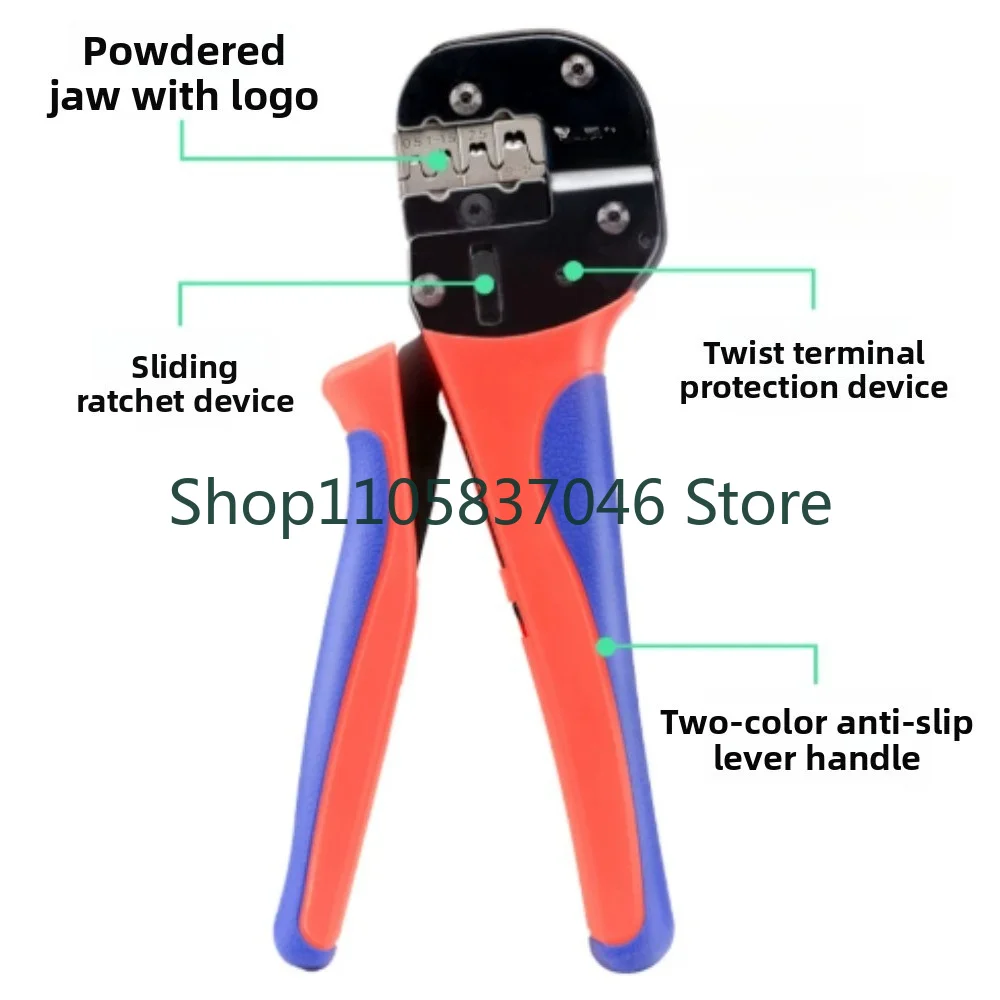 Automotive wire harness 6.3/4.8/2.8 plug-in spring plug terminal crimping pliers YFP-04B parallel crimping