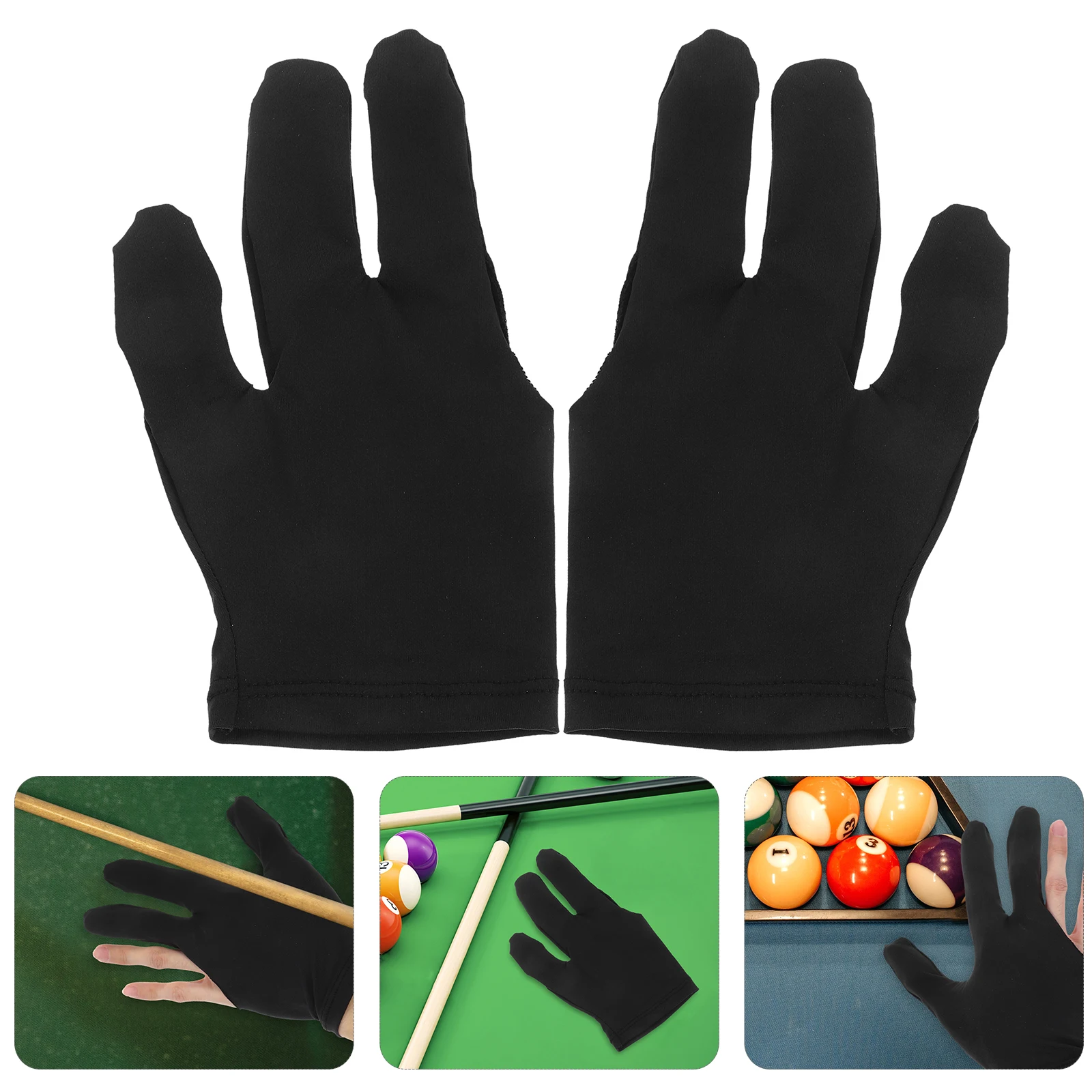 

12 Pcs Pool Gloves Three Finger Accessory Snooker Billiard Cue 3 Billiards Child