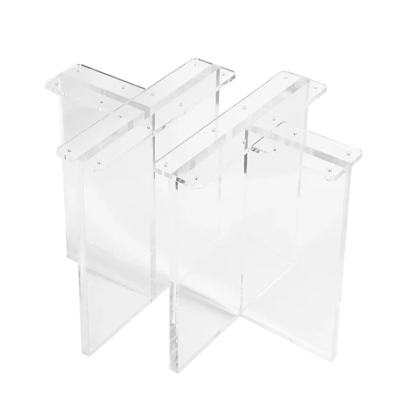 High transparent acrylic legs T-shaped feet dining suspension bracket coffee table support legs thick plate