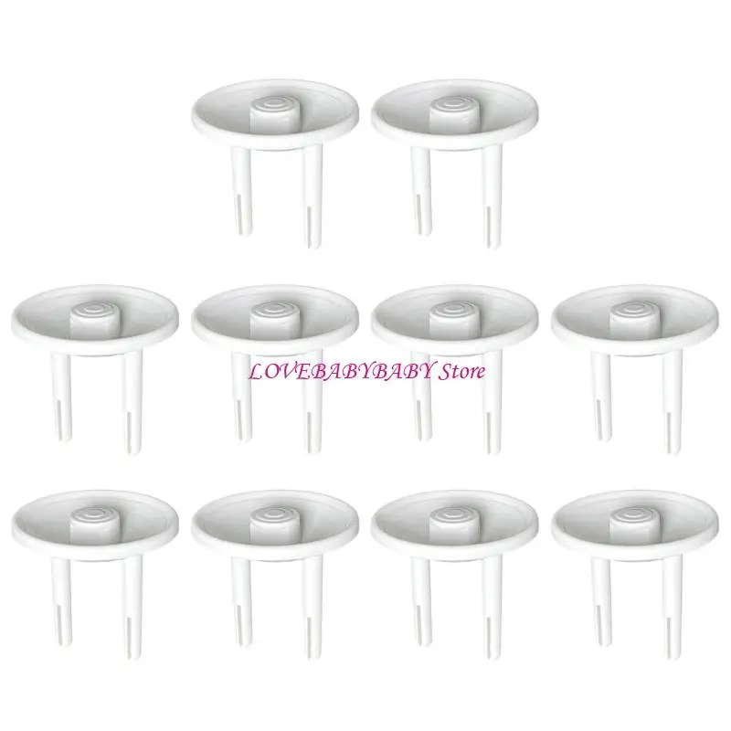 

10pcs Safety Socket Cover Lightweight Design Shockproof 2Pin Child Protective Plug Guard for Nursery and Living Room 4XBC