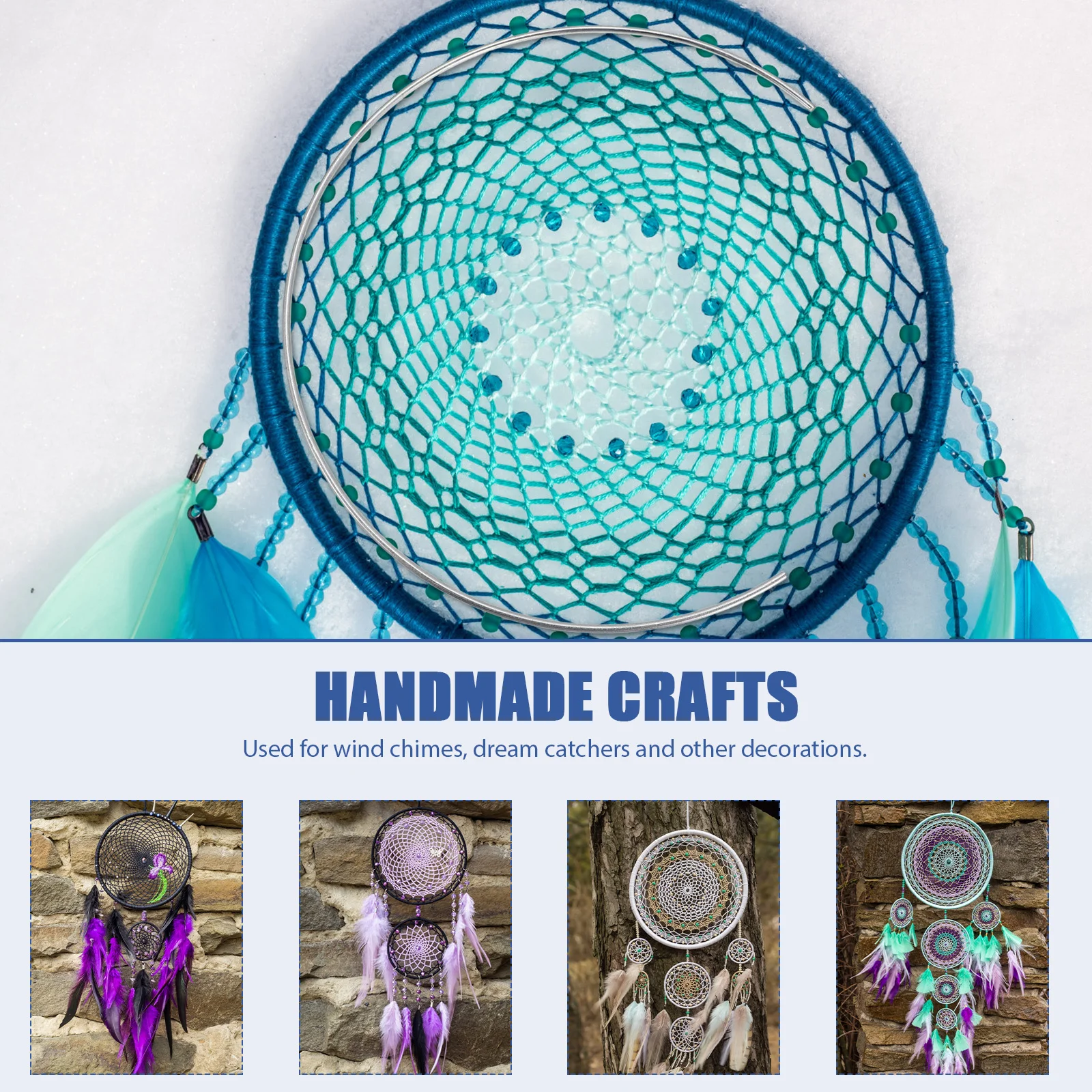 

8pcs Diy Dream Catcher Material Iron Half Ring For Home Decor Wall Hanging Craft Making Wreath Frame Wind Chimes Decoration