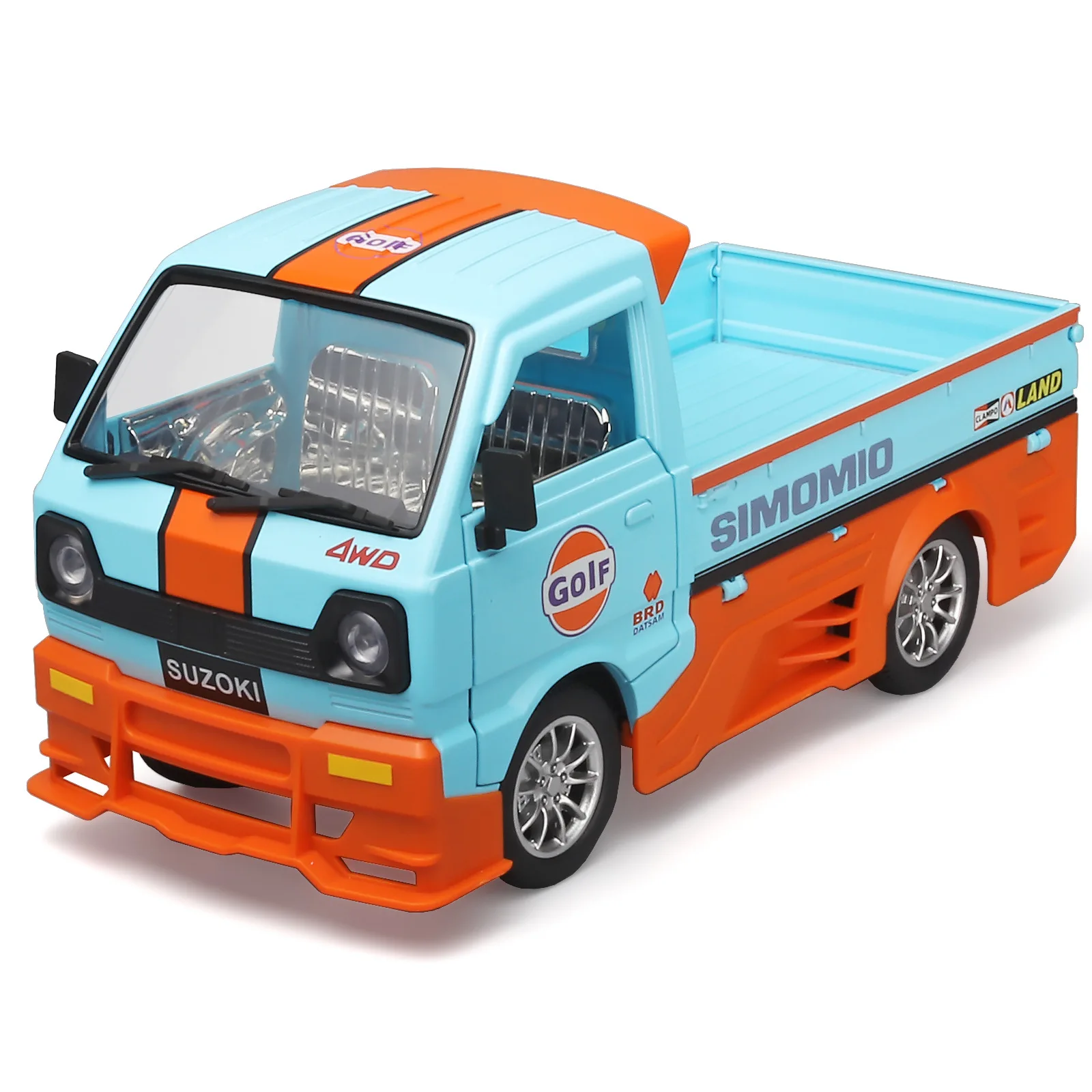 1:24 Gulf petroleum alloy car model golf minivan sound and light comeback toy car music model decoration collection