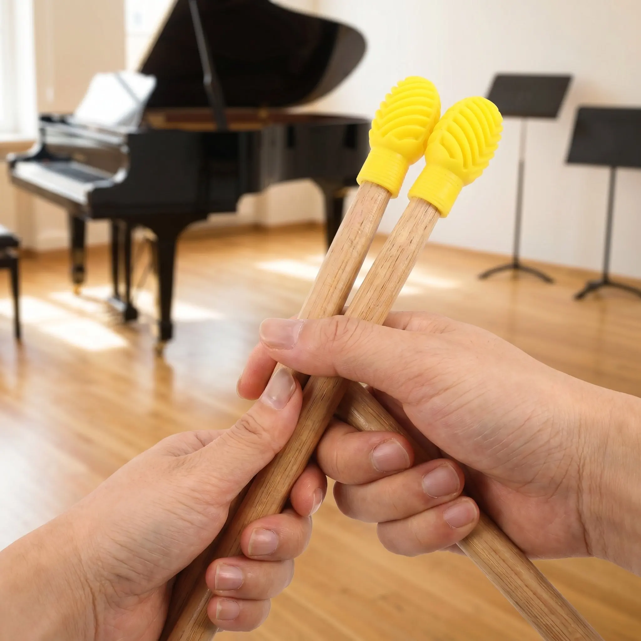 4Pairs Drumstick Tip Covers Silicone Quiet Practice Drum Kits Noise Reduction Soft Caps Stick End Protectors for Studio and