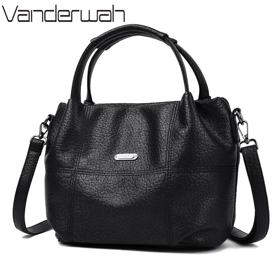 

Women's Top Quality Pu Leather Handbag 3-Way Carry Shoulder Crossbody Handheld Small Casual Tote Bag Purse Handbag Commuting Sac