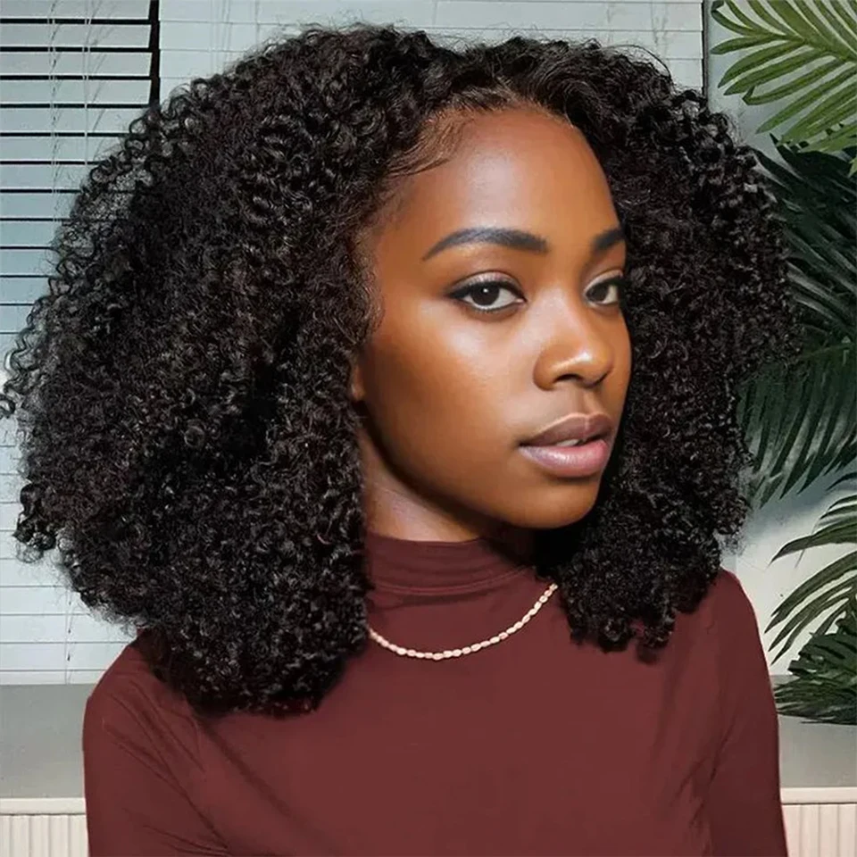Unprocessed Raw Indian Afro Curly Bundles Human Hair 4A 4B 4C Afro Kinky Curly Human Hair Bundles Double Weft Virgin Human Hair Extensions Natural Color Soft Real Human Hair Weave Bundles For Women Daily Use Birthday Holiday Gift Kpop Popular Hairstyles