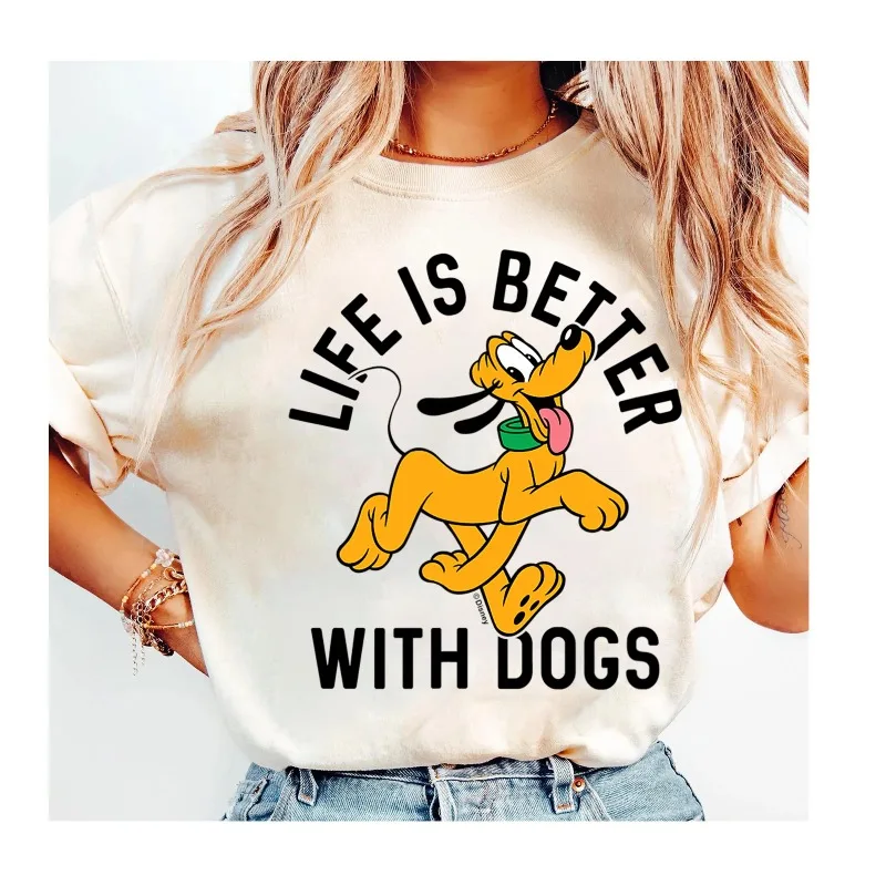 قميص ديزني بلوتو لايف أفضل مع قميص الكلاب ميكي والأصدقاء تي شيرت ديزني فاميلي قميص والت ديزني وورلد ديزني لاند لرحلة الزي #1