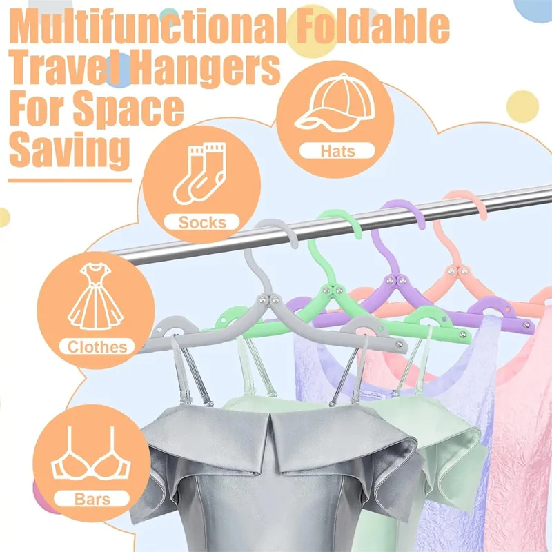 5Pcs Plastic Folding Clothes Hangers Portable Travel Hangers Household Multifunctional Hanger Clothes Drying Racks