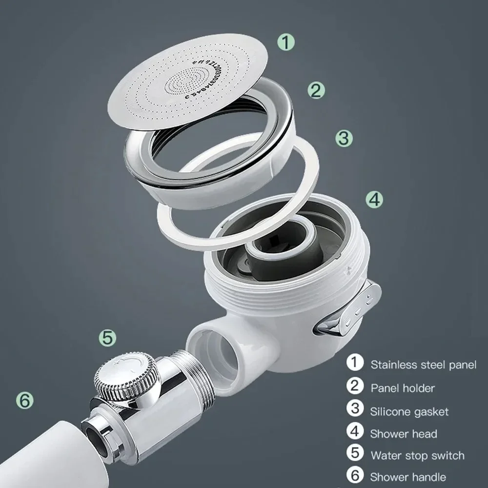 رأس دش مضغوط، معزز عالي الضغط، موفر للمياه، ملحقات حمام قابلة للتعديل، رأس دش أساسي