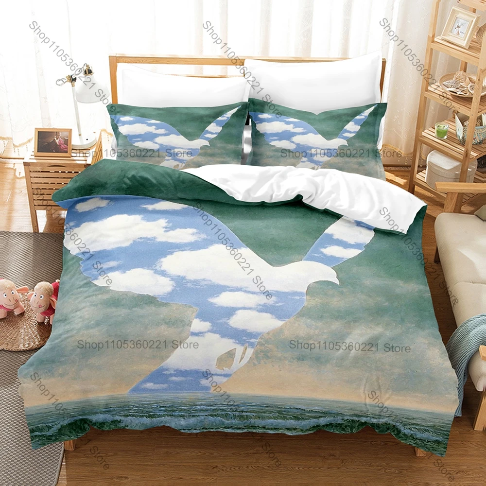 The Treachery of Images Rene Magritte Duvet Cover Set 1 Duvet Cover 2 Pillowcases This Is Not A Pipe Surreal Bed Linens