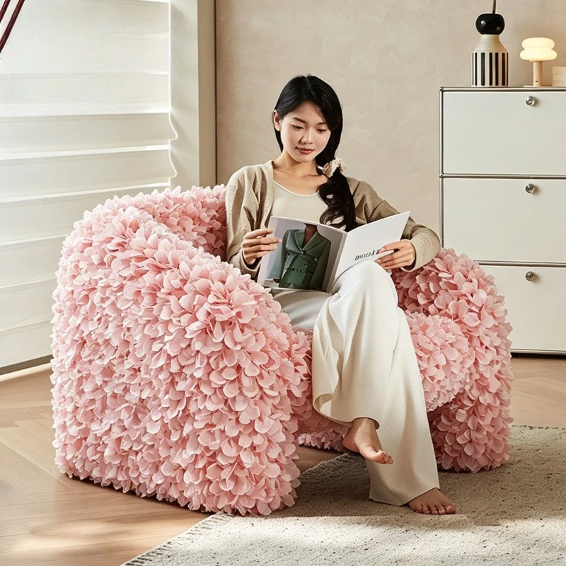 

Petal chair high-end living room balcony pink sofa chair single leisure chair