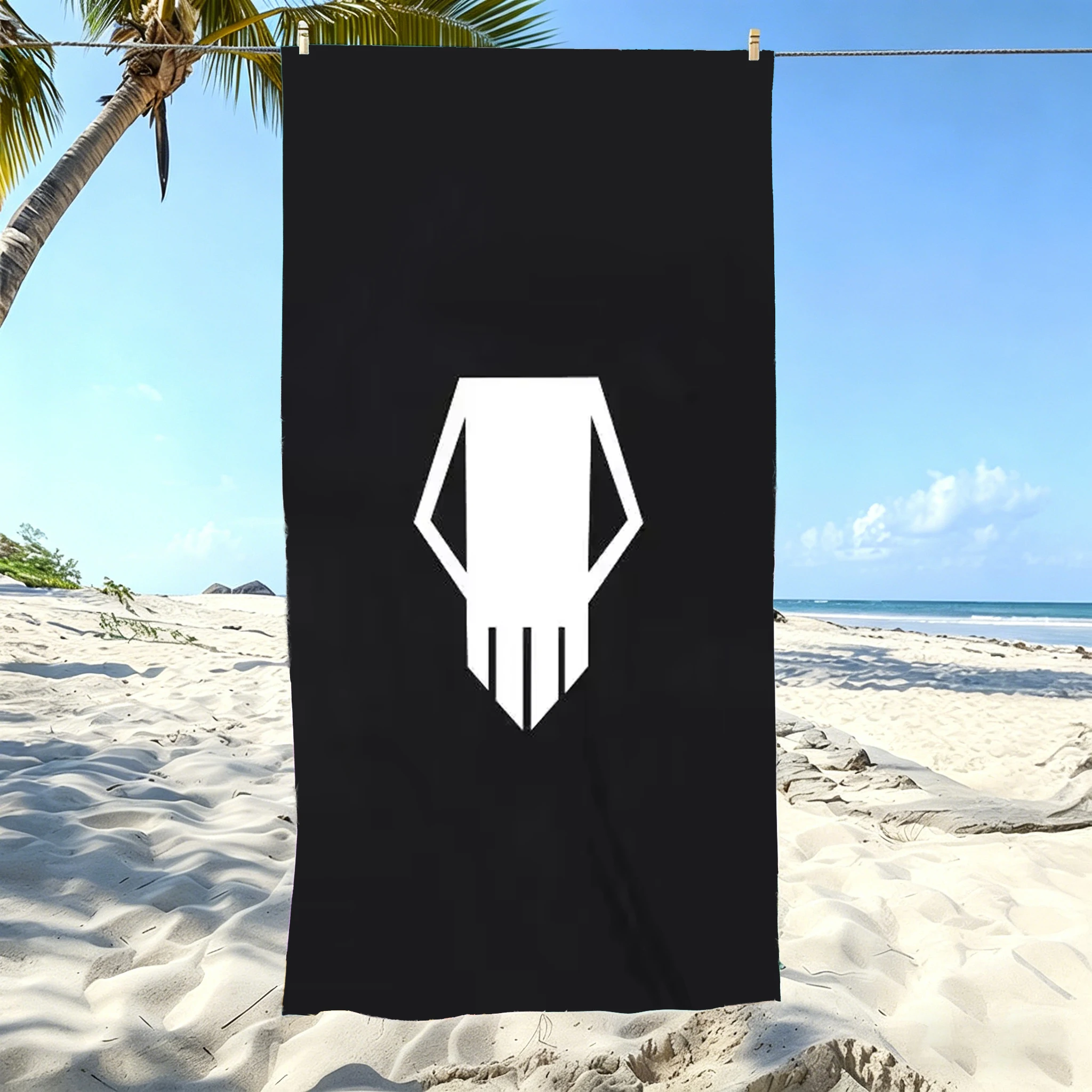 My Hero Academia Bakugo Skull Logo Beach Towel Microfiber Quick Dry Sand Free Anime Gym Sports Towel For Swimming Pool Outdoor