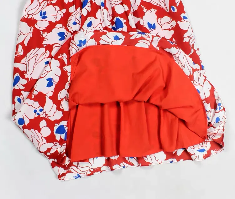 Europäisches und amerikanisches originales leichtes Luxusmarken-Damenkleid, floraler, ärmelloser, sexy V-Ausschnitt-Kurzrock im böhmischen Stil