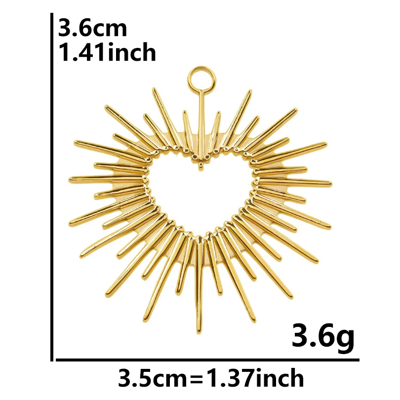 5pcs Gold Sun Charms for DIY Jewellery Making