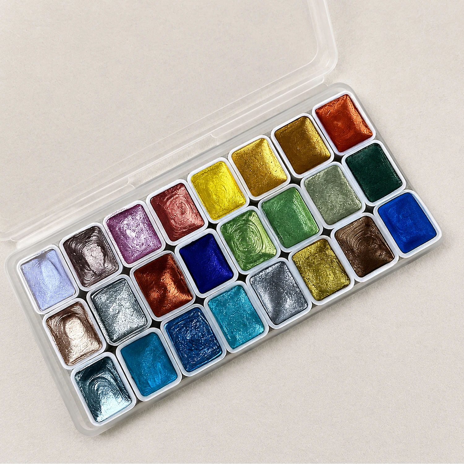 24 Shades Metallic Pearl Watercolor Pigment Set Glitter Solid Paint for Nail Art Painting Calligraphy Craft Accessories image 5